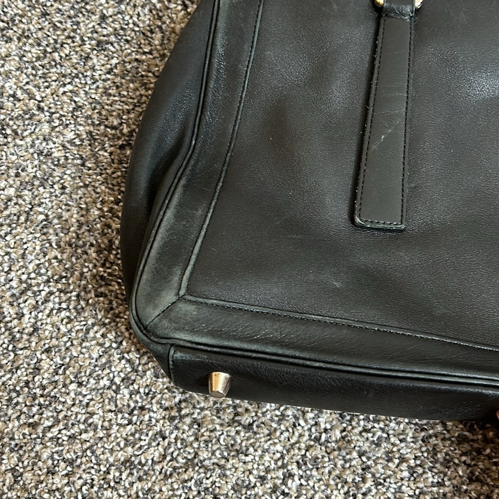 Vintage Coach Black Leather Bonnie Legacy Zip Large Shoulder Bag Y2K - Picture 9 of 14